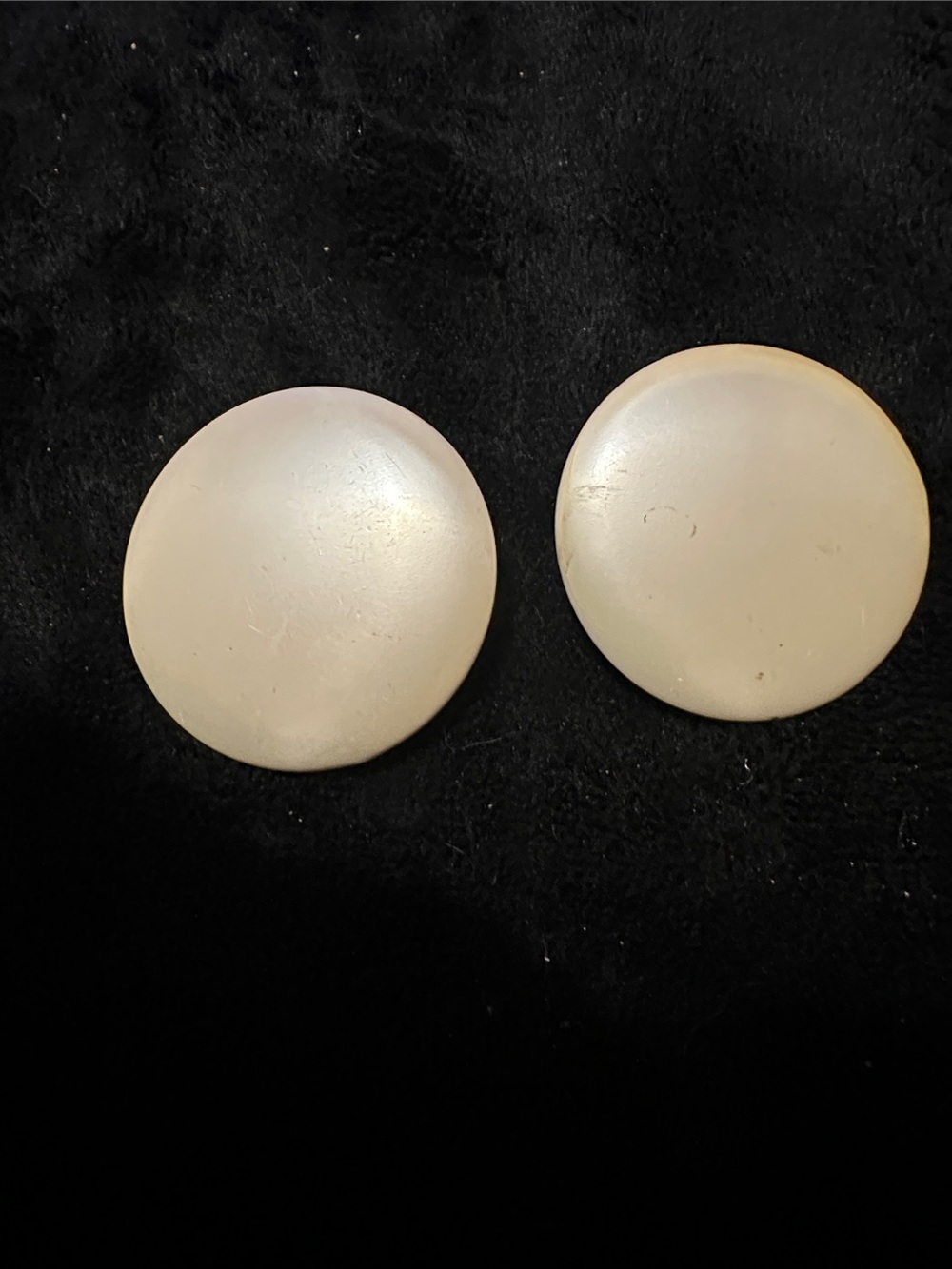 Neutral white Vintage Round Button Earrings Clip On Classic Women’s Accessories